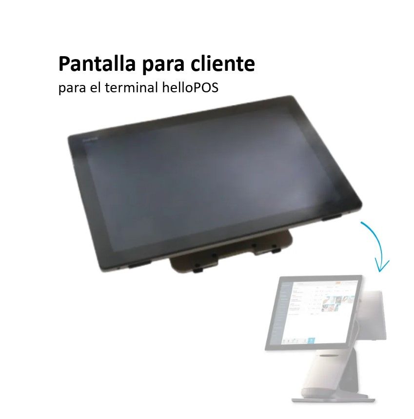 Pantalla para cliente helloPOS de 10" y táctil
