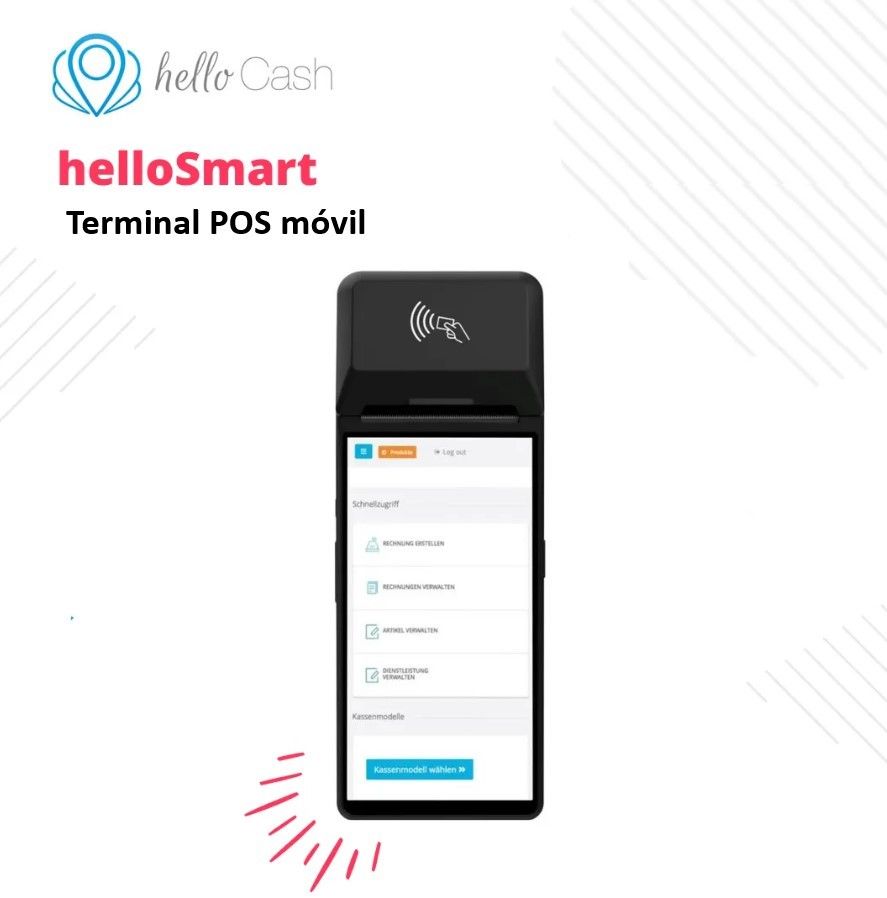 Terminal POS helloSmart GASTRO: Impresora, software y terminal para aceptar pagos todo en un dispositivo