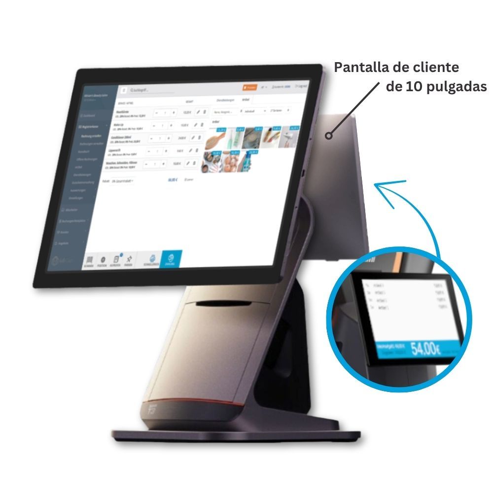Pantalla para cliente helloPOS de 10" y táctil