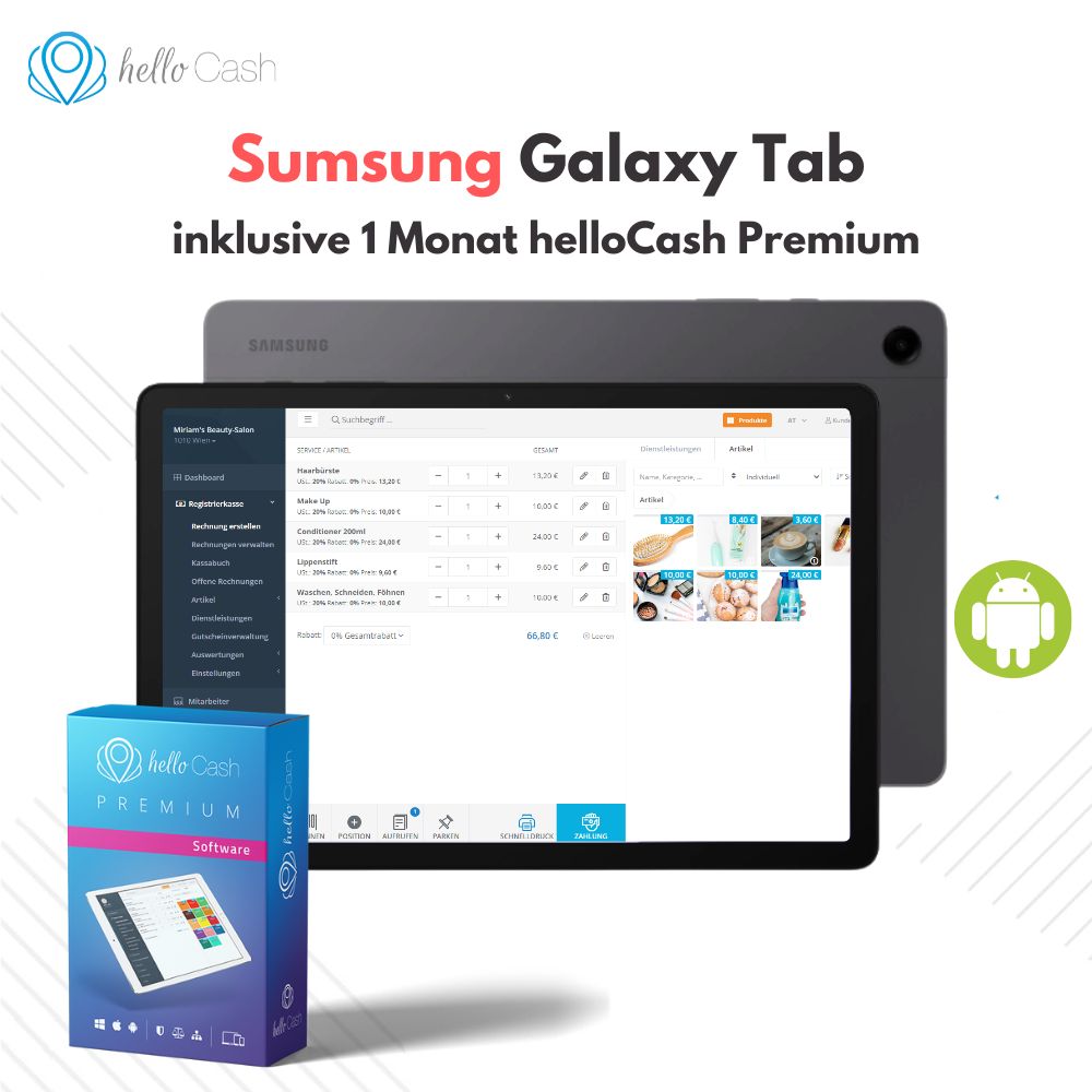 Samsung Galaxy Tab A9+ inkl. 1 Monat  helloCash Premium