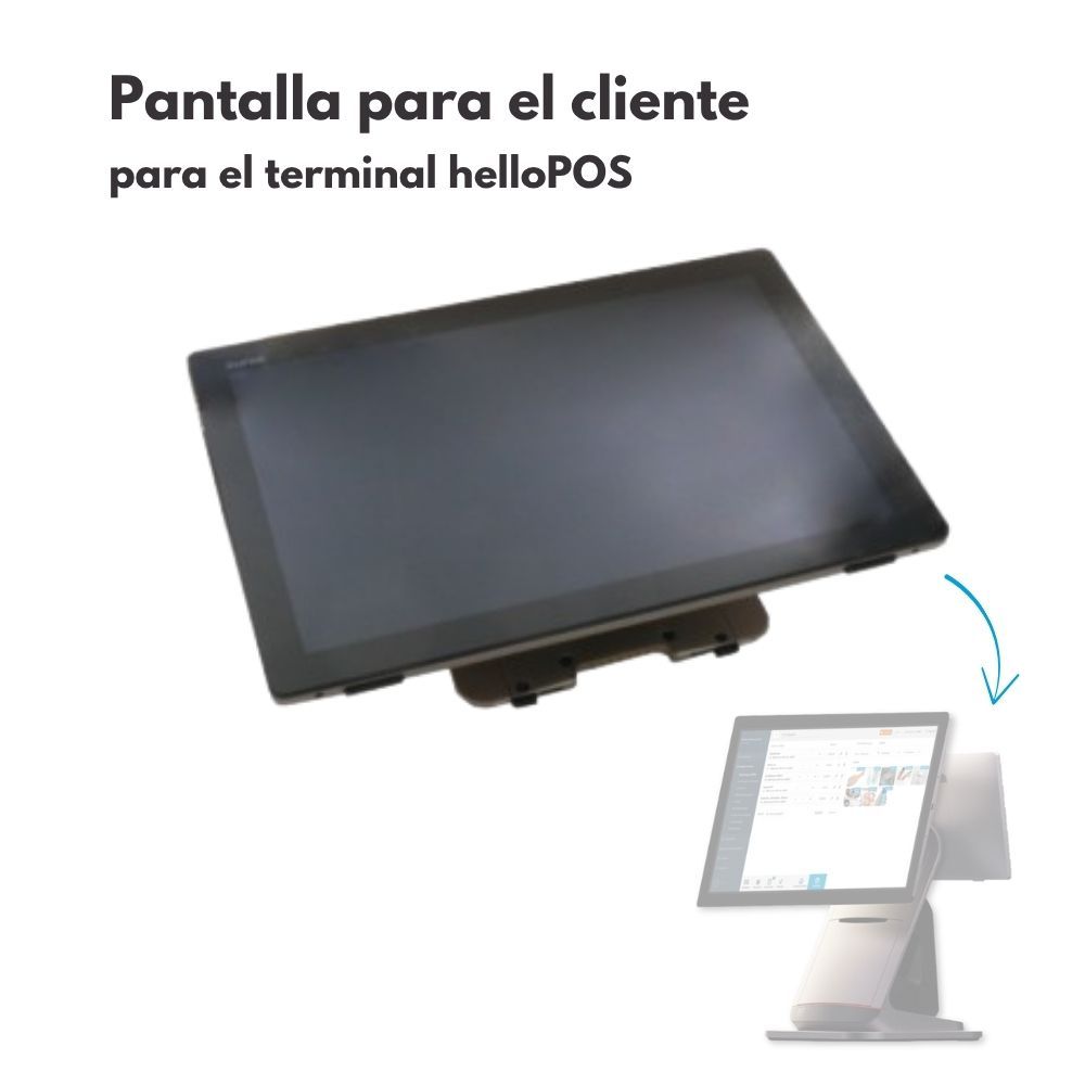 Pantalla para cliente helloPOS de 10" y táctil
