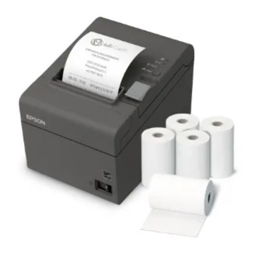 Pack de Impresora de tickets EPSON TM T20 III con 5 rollos de papel térmico (para ordenador)