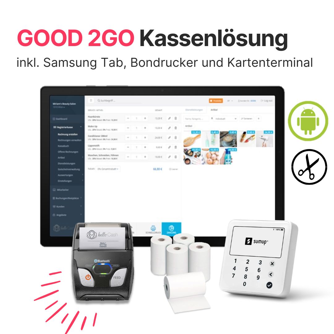 Good2GO All-in-One Lösung  mit Samsung Tab für mobile Unternehmen