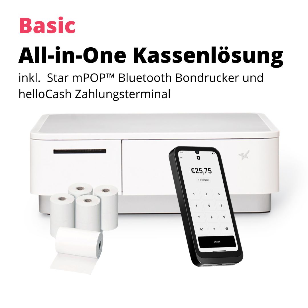 Basic All-on-One Lösung mit Star mPOP Bluetooth-Drucker und Kartenterminal