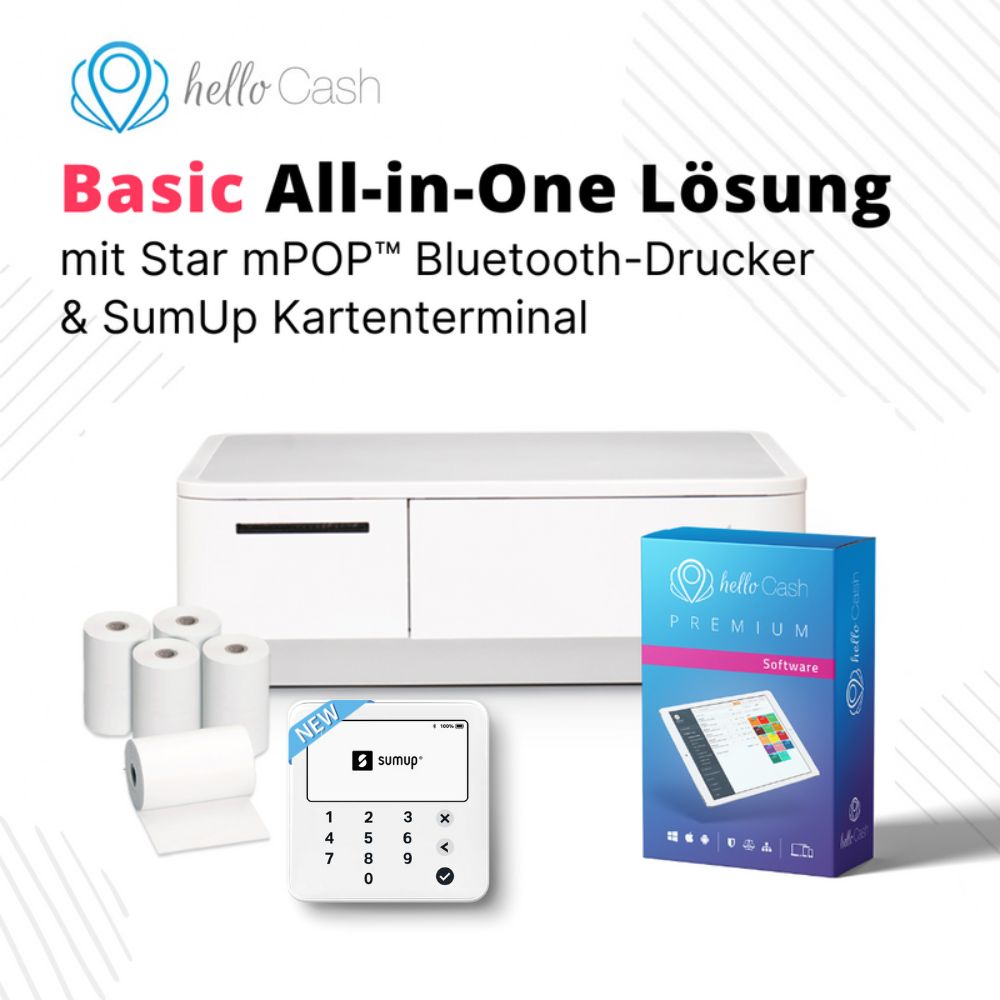 Basic All-on-One Lösung mit Star mPOP Bluetooth-Drucker und SumUp-Kartenterminal