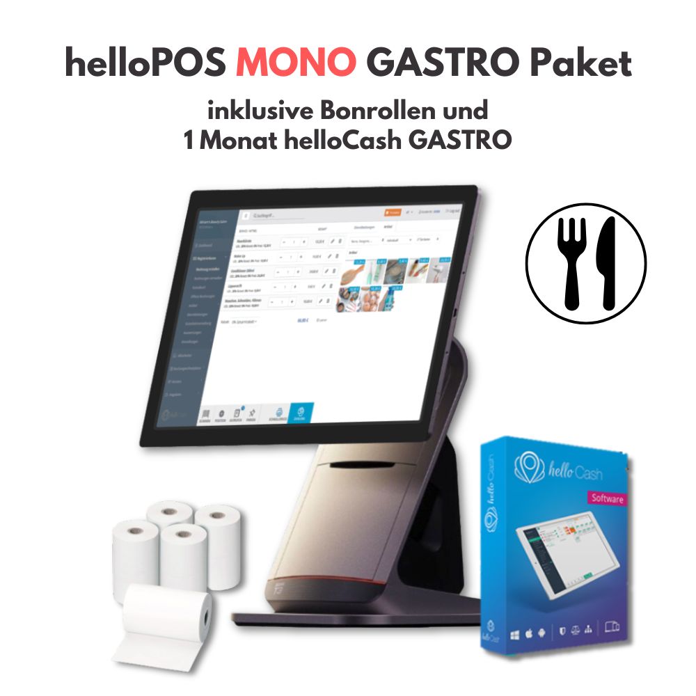 helloPOS Mono GASTRO inkl. helloCash Gastro für 1 Monat