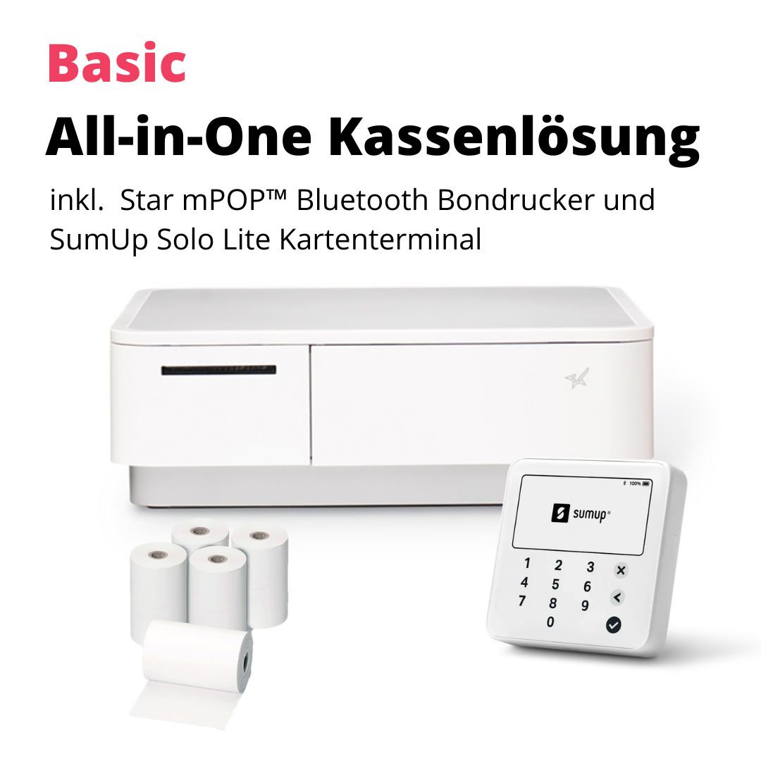 Basic All-on-One Lösung mit Star mPOP Bluetooth-Drucker und SumUp-Kartenterminal