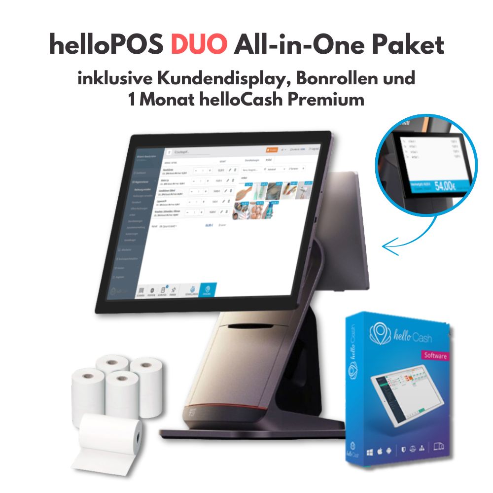 helloPOS Duo inkl. helloCash Premium für 1 Monat